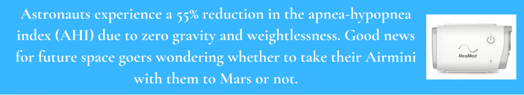 Sleep apnea in space AHI index and zero gravity