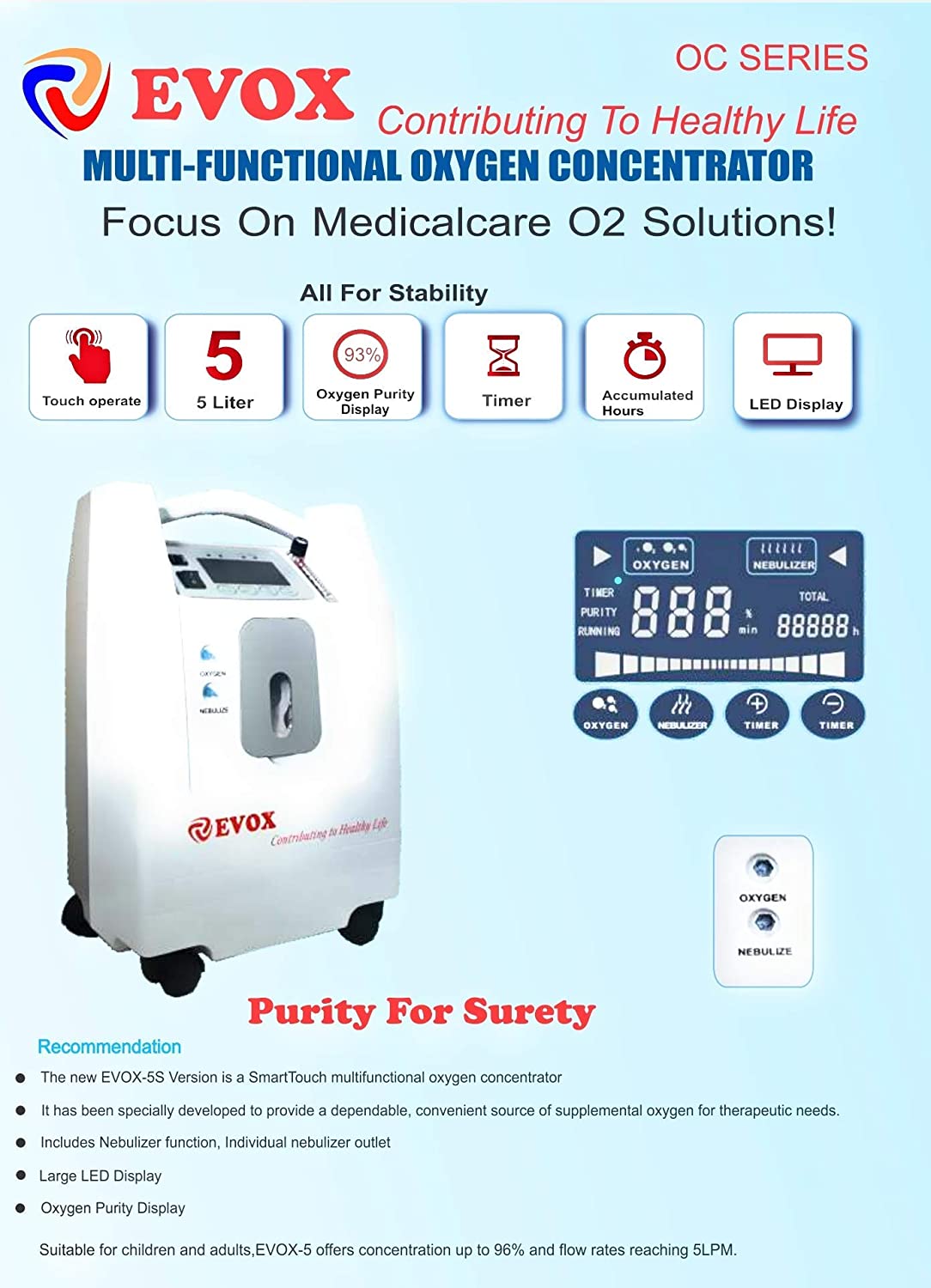 Evox oxygen concentrator review of features. 