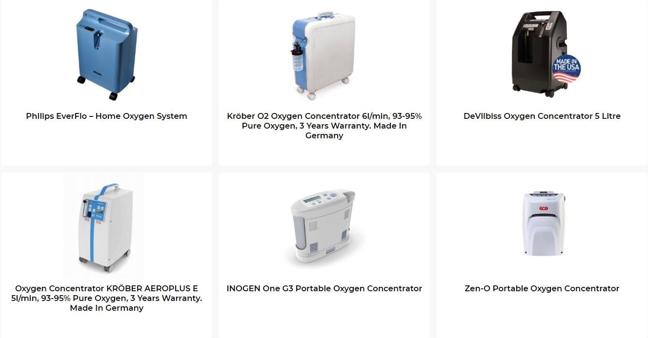 Home oxygen machines copncentrators Colorado, USA.
