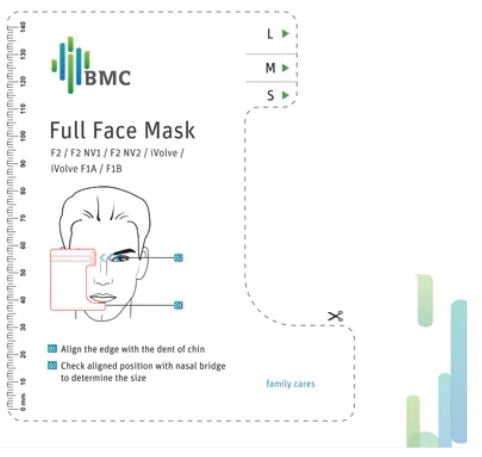 BMC F1A Full Face Mask for CPAP BPAP Machine for Sleep Apnea