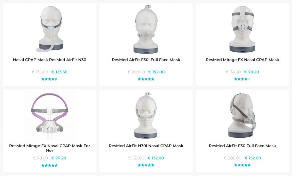 CPAP masks - full-face and nasal models