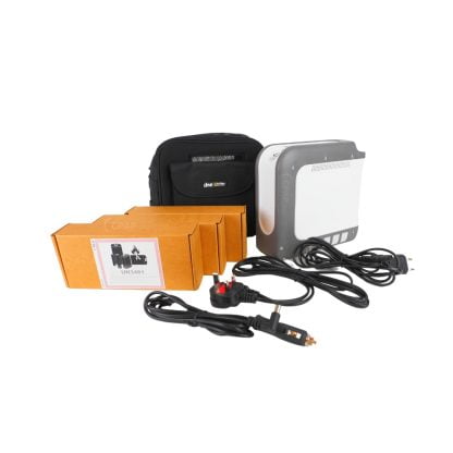Drive DeVilbiss Go2 Portable Oxygen Concentrator O2 device package with carry bag and power cables.