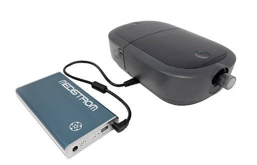 Resmed Powerstation II battery article - Example Medistrom Pilot CPAP battery with Dreamstation 2