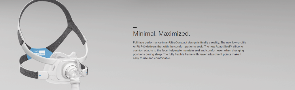 Resmed Airfit F40 full face mask - CPAP store Europa