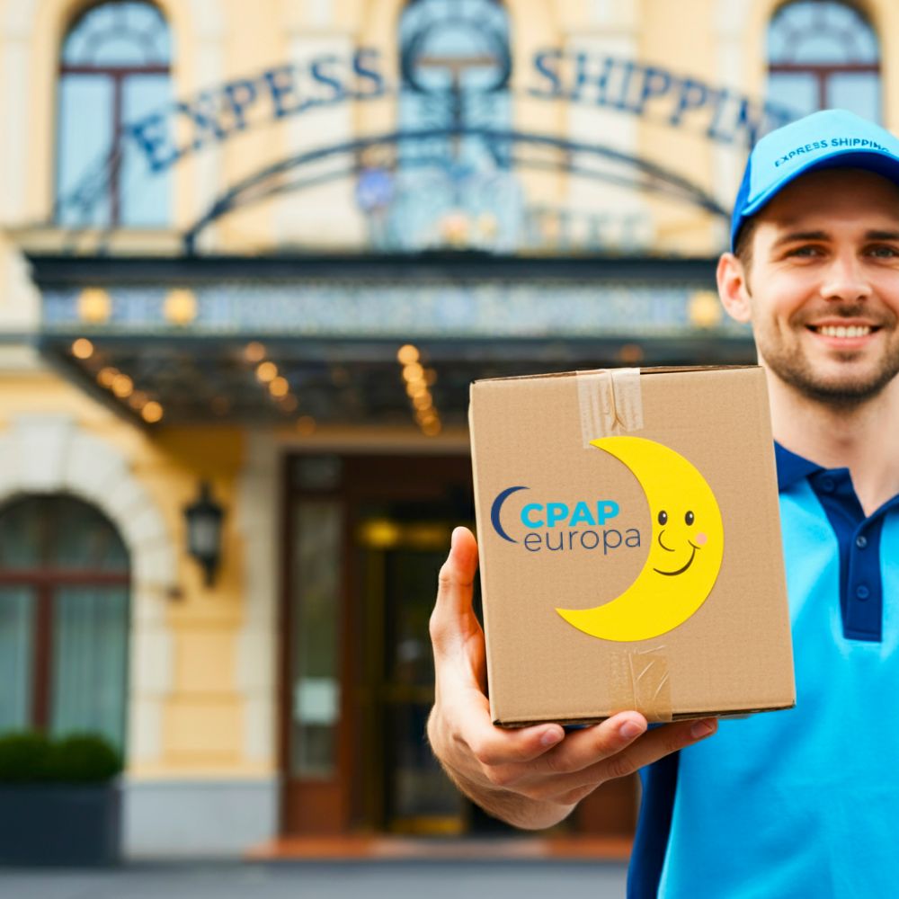 CPAP euoropa ships your CPAP equipment to your hotel in Europe with a Next-day delivery